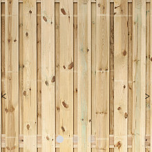 Grenen geschaafd plankenscherm 21-planks 15 mm, 180 x 180 cm, recht, groen geïmpregneerd. [W08198] Wv